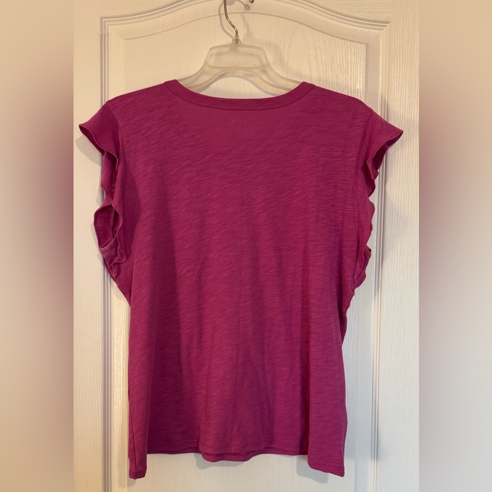 LOFT Outlet Magenta Short Sleeve Tee - Picture 2 of 4